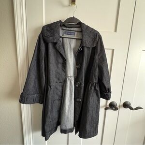 Baccini Plus Size 2X Denim Baby Doll Swing Jacket